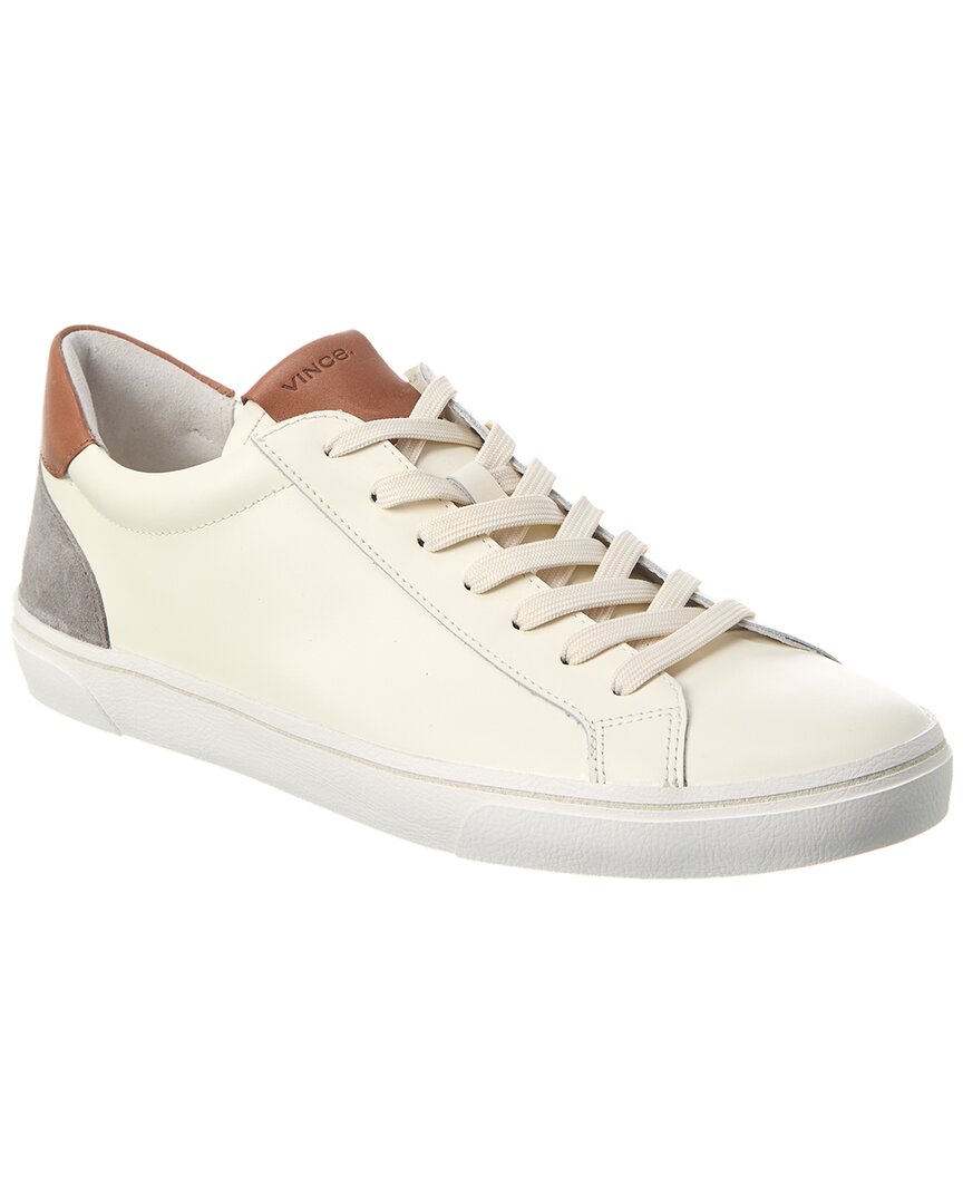Shop Vince Parker Leather & Suede Sneaker In White