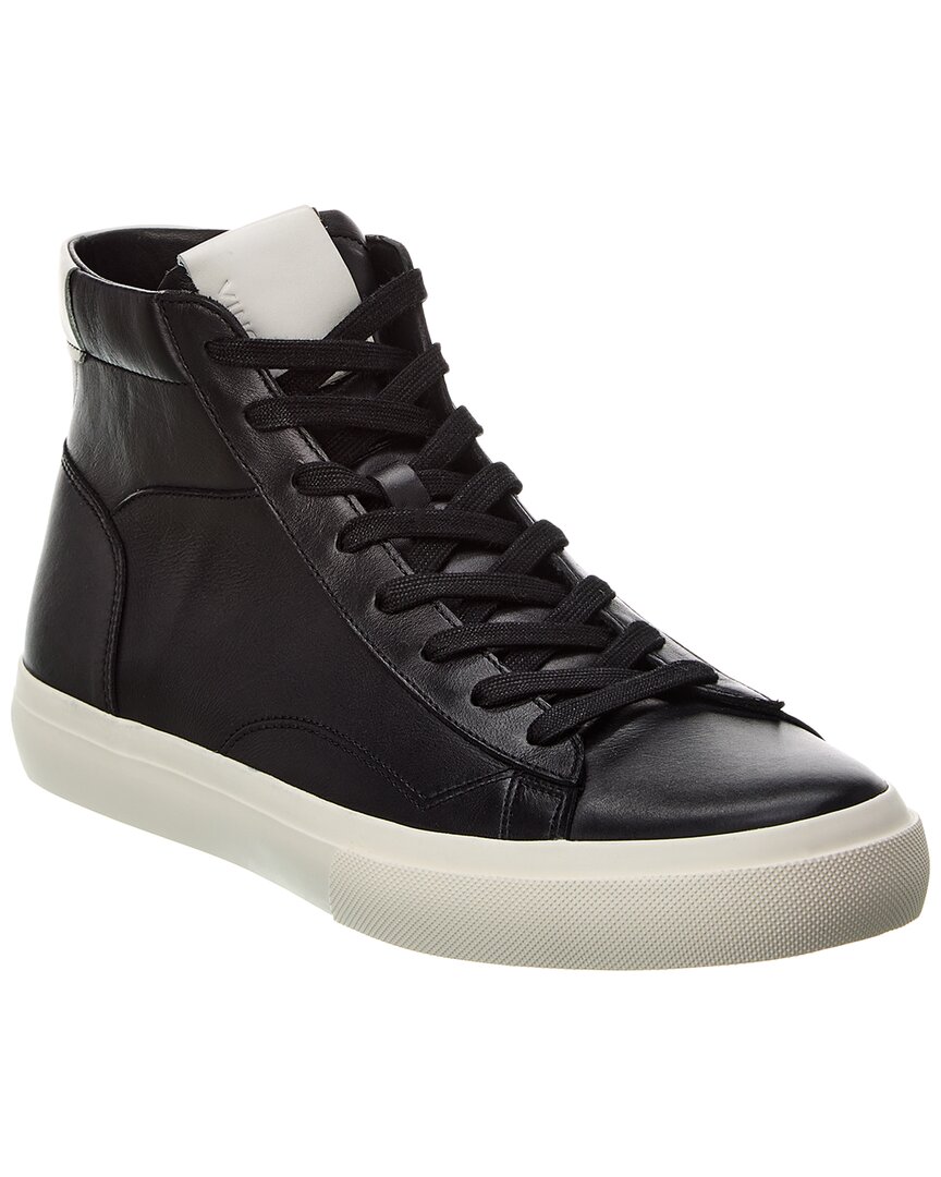 Shop Vince Fitzroy-b Leather Sneaker In Black