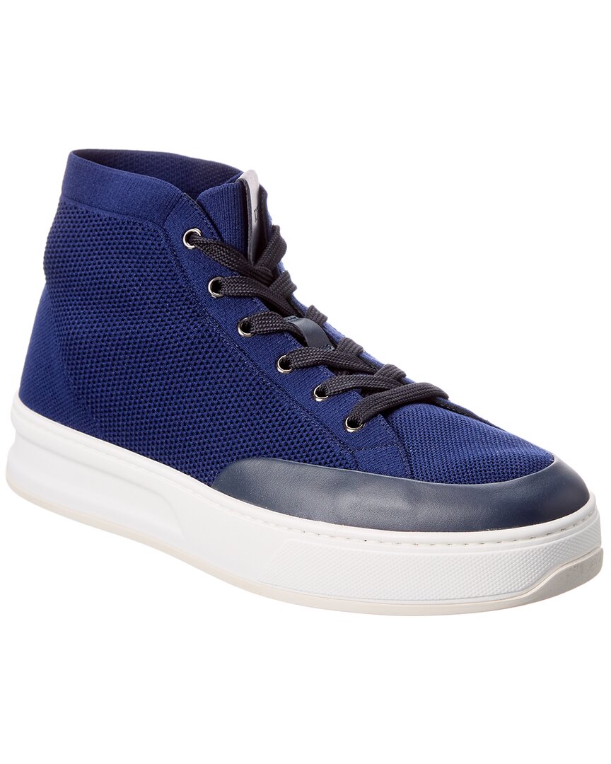Tod's Tods Knit High-top Sneaker In Blue