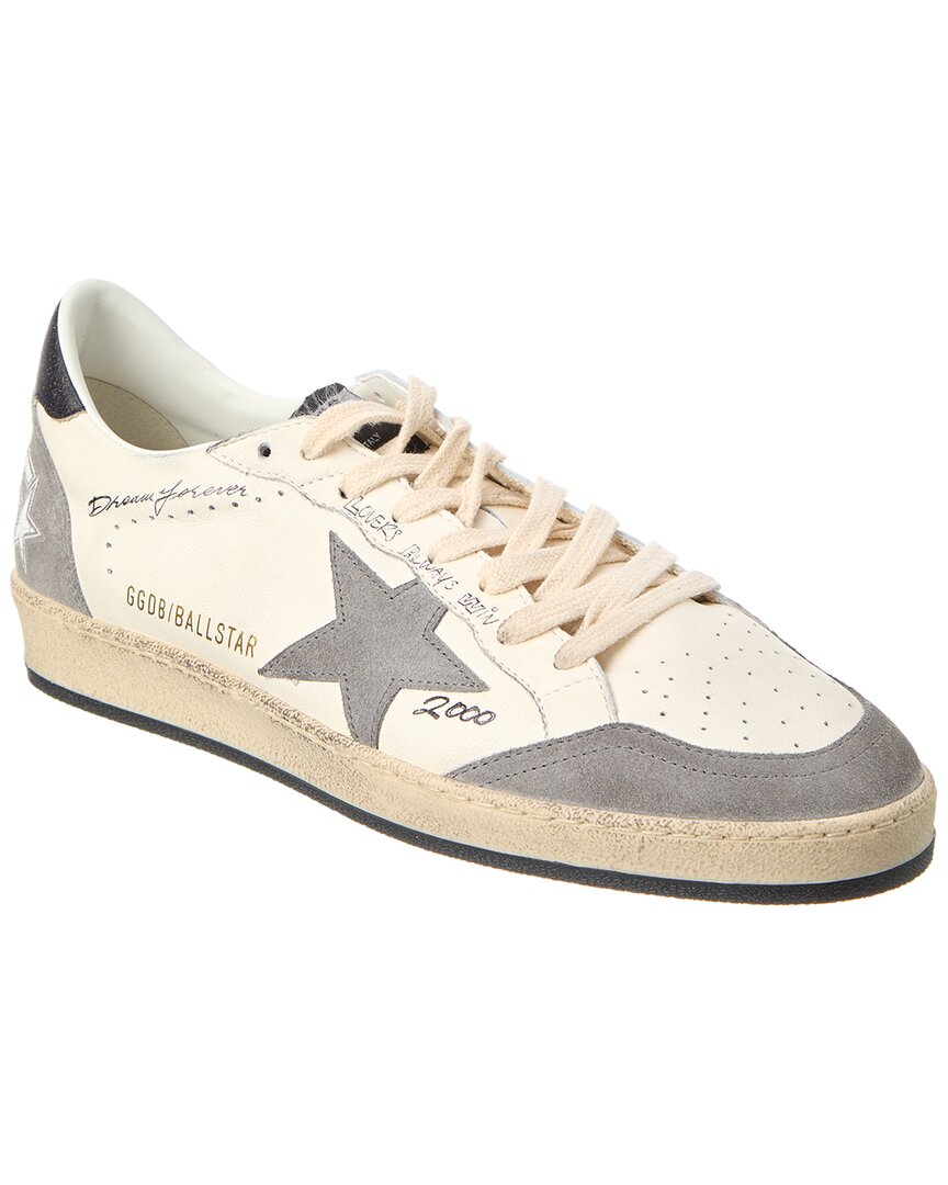 Shop Golden Goose Ball Star Leather & Suede Sneaker In Grey