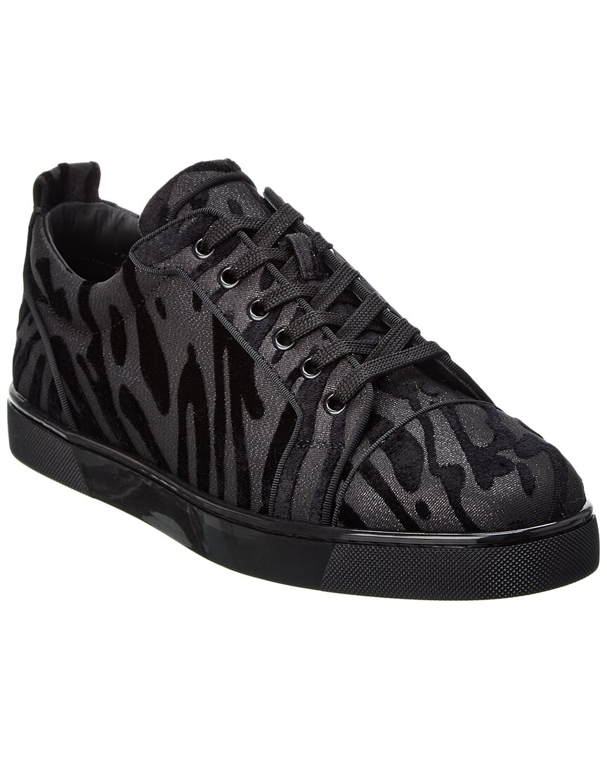 Shop Christian Louboutin Louis Junior Velvet Sneaker In Black