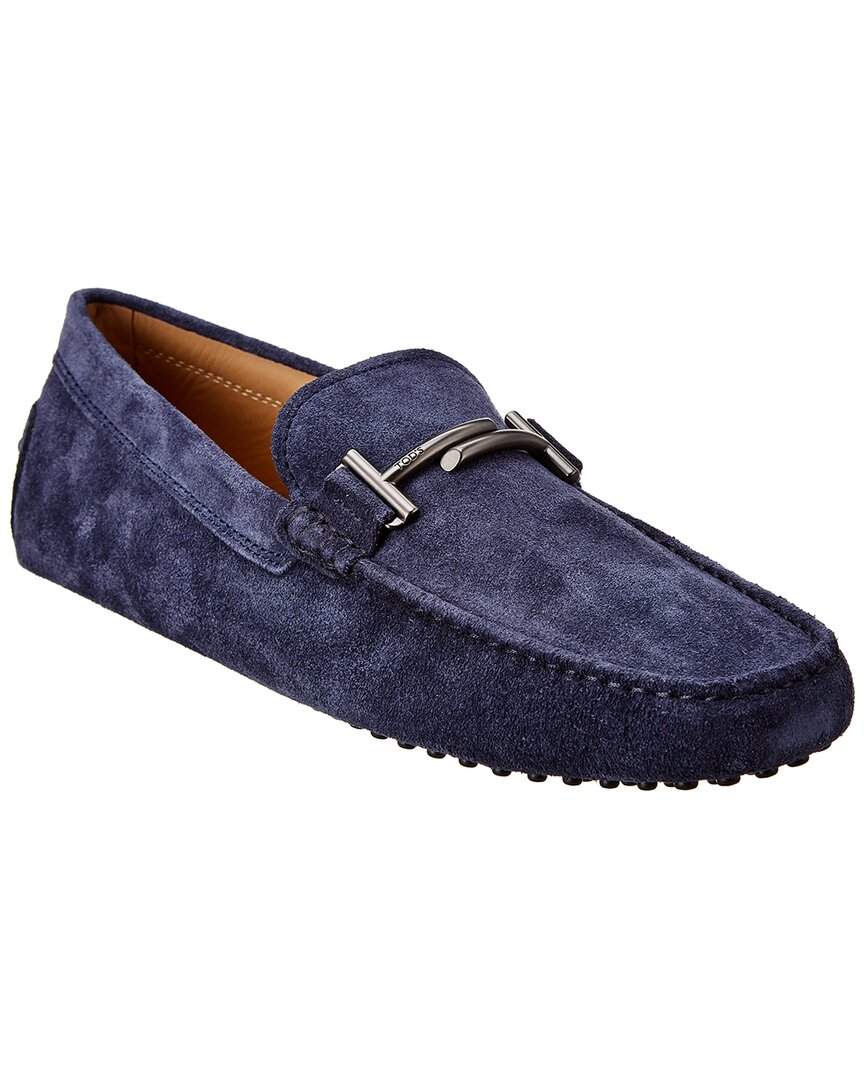 Shop Tod's Gommino Suede Loafer In Blue