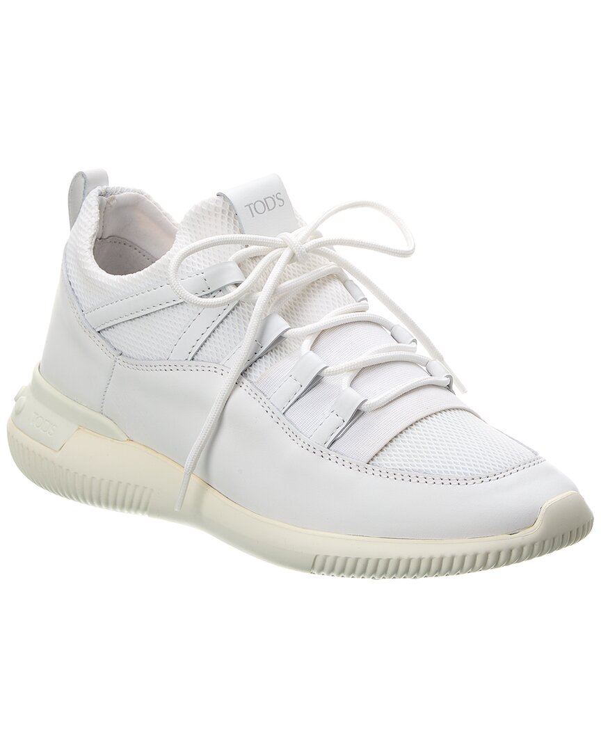 Shop Tod's Nuovo Mesh & Leather Sneaker In White