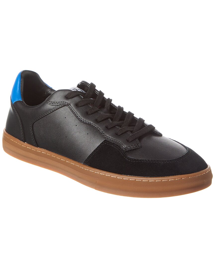 Shop Ted Baker Barkerl Leather & Suede Sneaker In Black