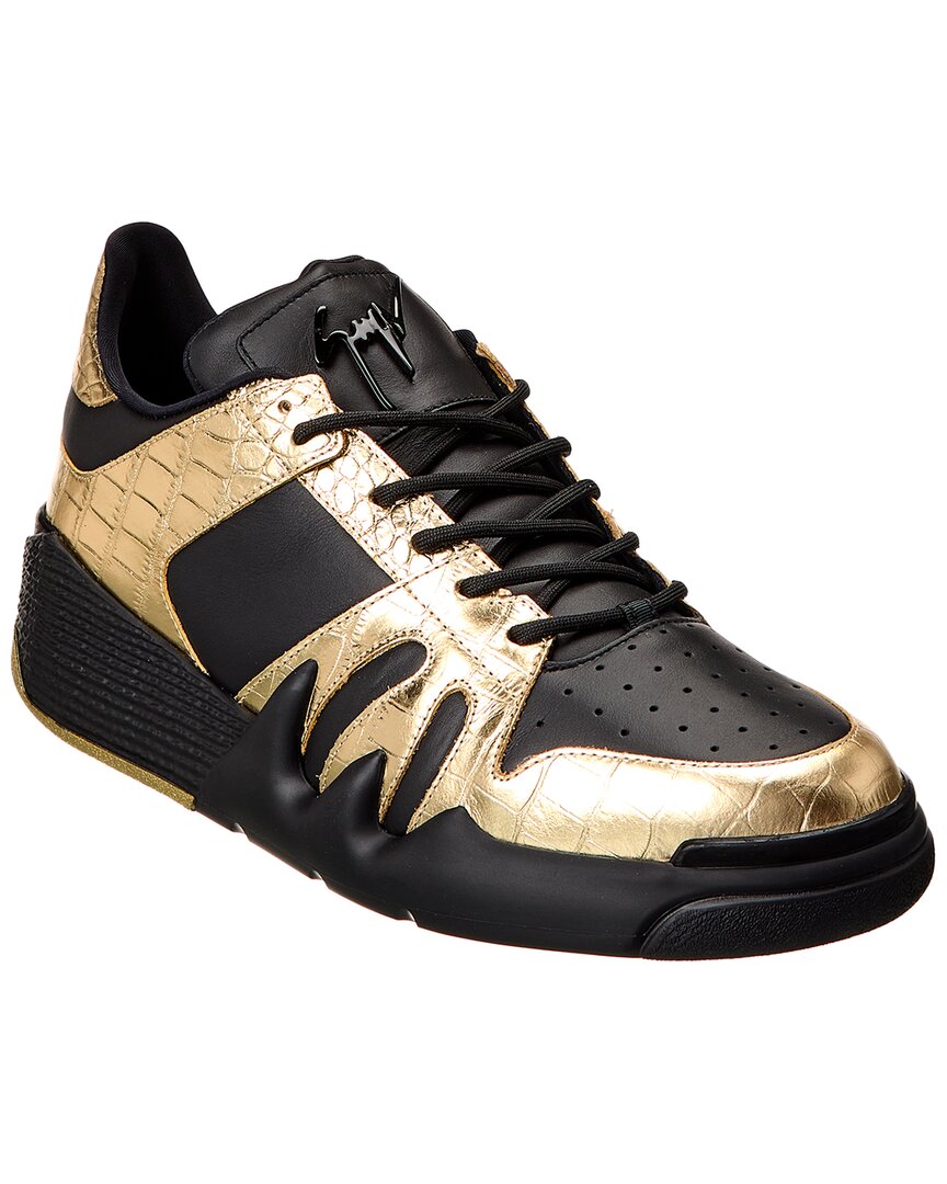 Shop Giuseppe Zanotti Talon Leather Sneaker In Black