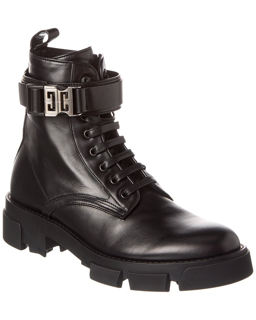 Shop Givenchy Terra Leather Boot In Black