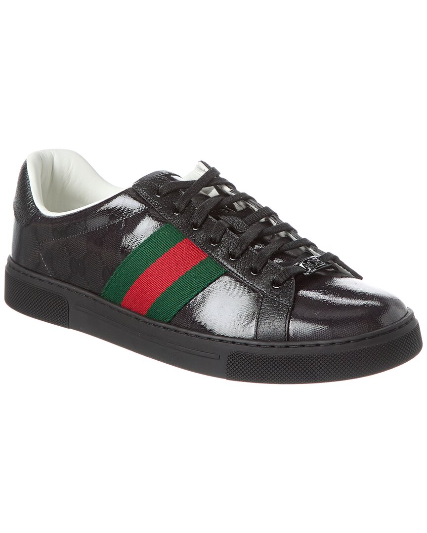 Shop Gucci Ace Gg Crystal Canvas Sneaker In Black