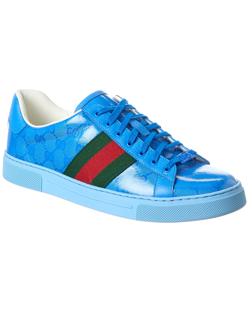 Shop Gucci Ace Gg Crystal Canvas Sneaker In Blue