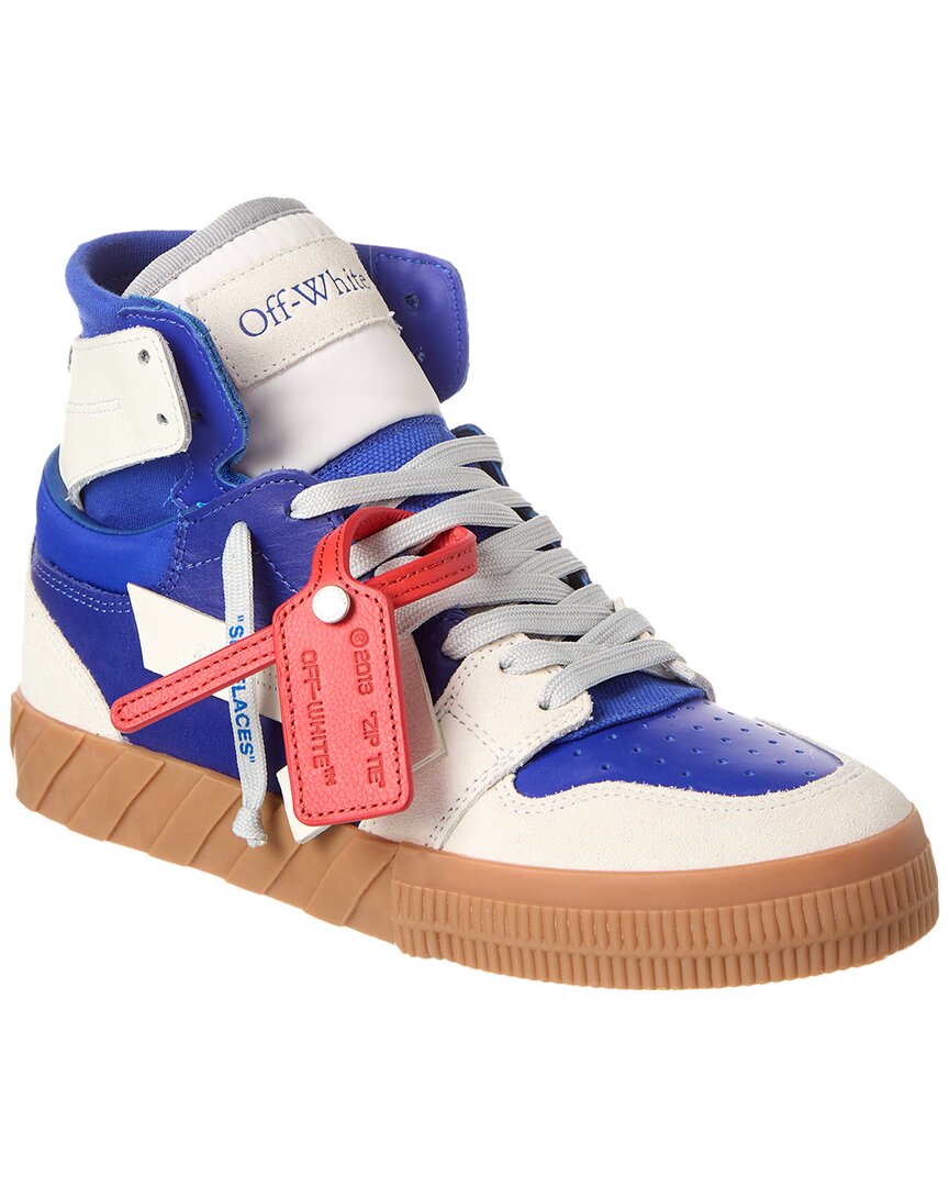 Shop Off-white ™ Floating Arrow Leather & Suede High-top Sneaker In Blue