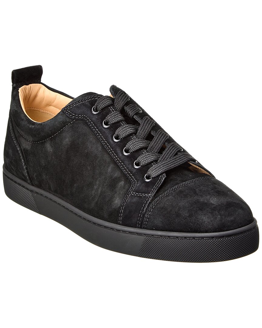 Shop Christian Louboutin Louis Junior Suede Sneaker In Black