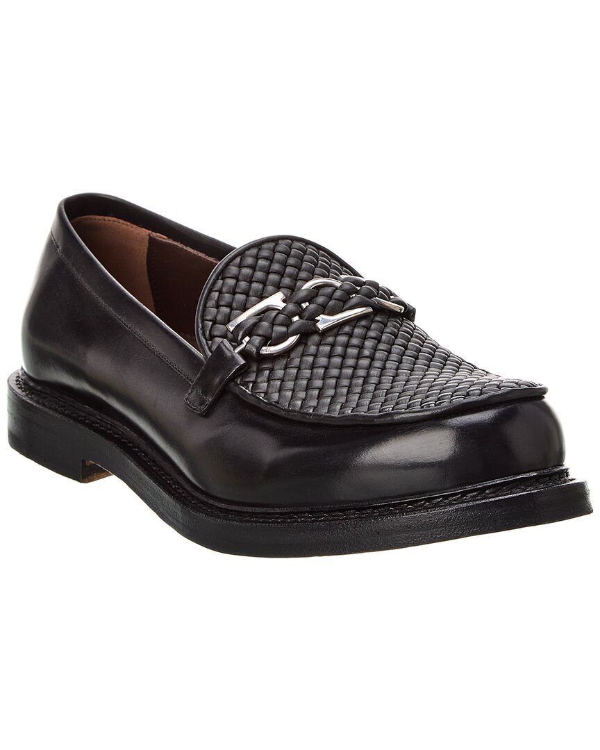 Shop Ferragamo Mock Leather Loafer In Black