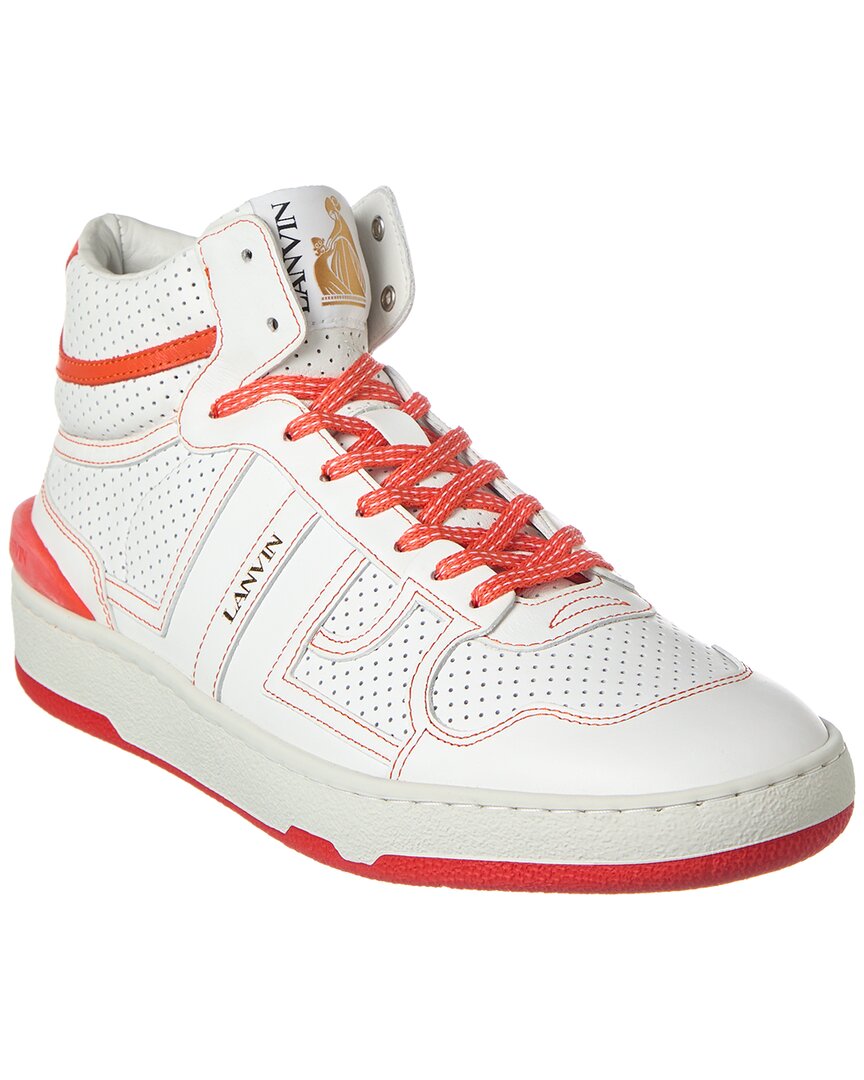 Lanvin Clay Leather High-top Sneaker In White