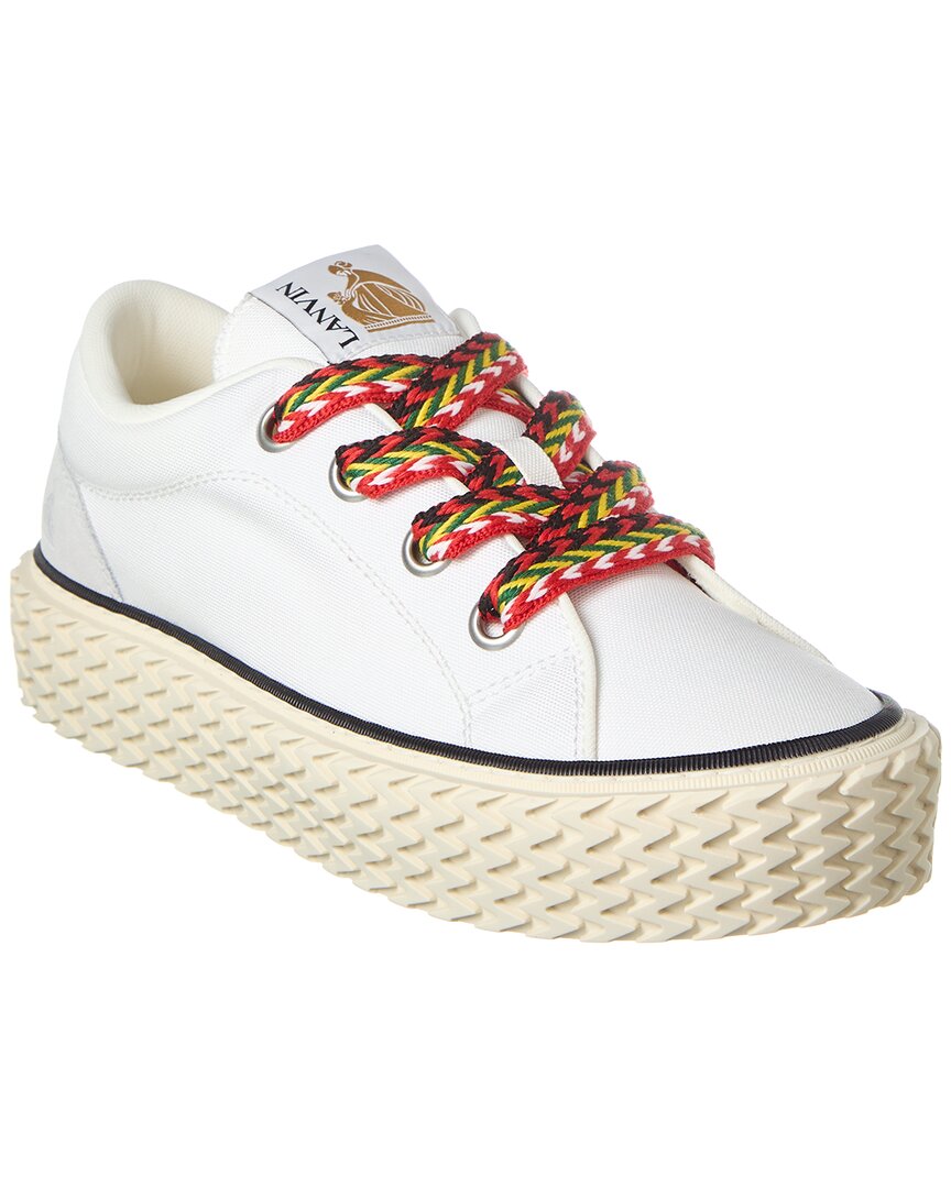 Lanvin Baskets Basses Curbies Canvas Sneaker In White