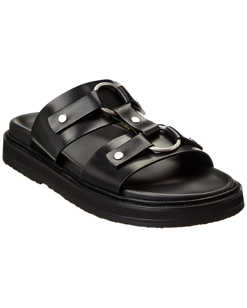 Shop Celine Tippi Leather Sandal In Black