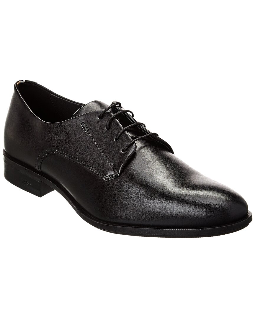 Shop Hugo Boss Colby Leather Derby In Black
