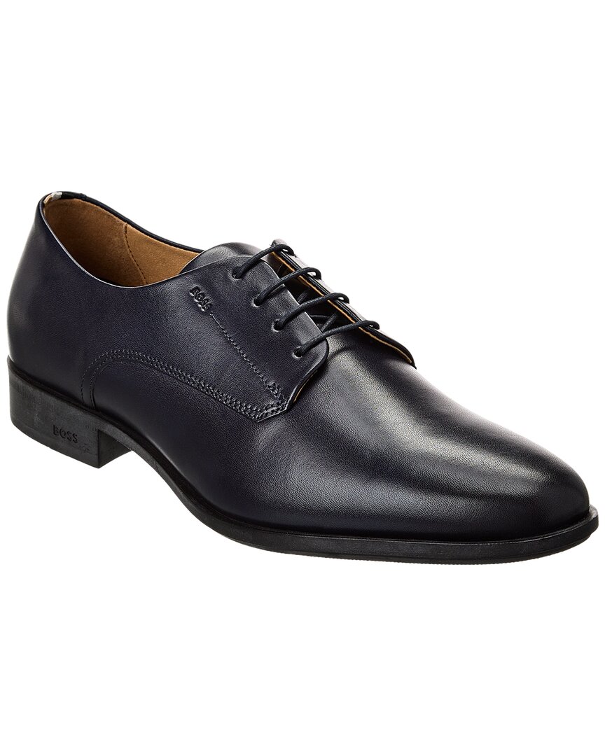 Shop Hugo Boss Colby Leather Derby In Blue