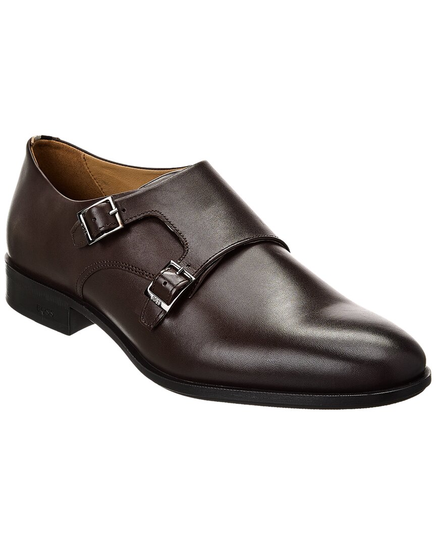 Shop Hugo Boss Colby Leather Loafer In Brown