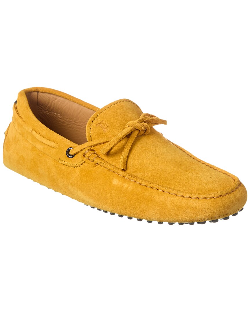 Tod's Gommino Driving Shoes In Suede In Yellow