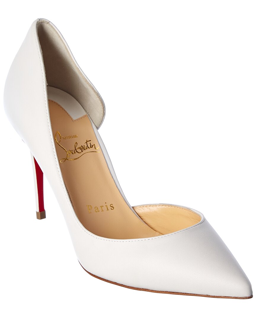 Christian Louboutin Iriza 85 Leather Pump In White
