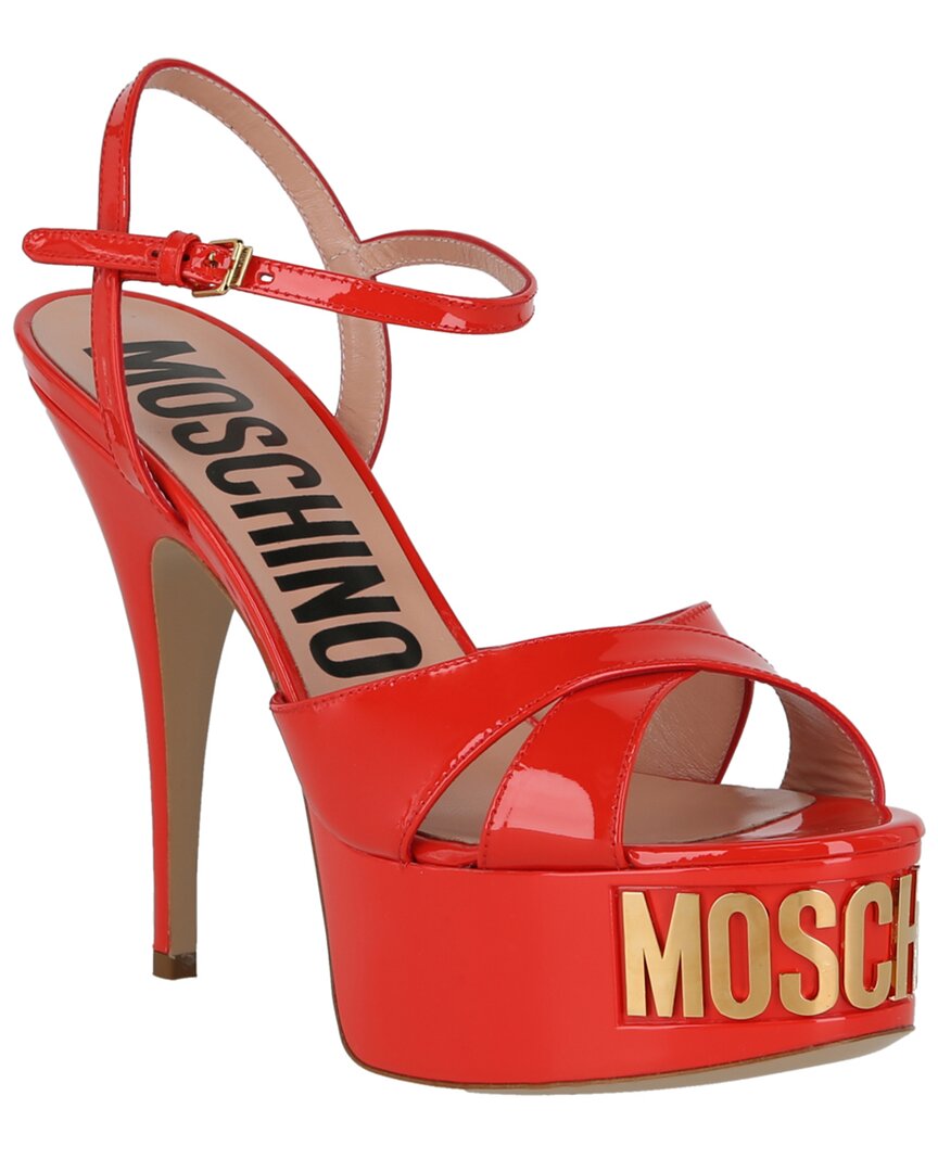 MOSCHINO MOSCHINO LOGO LEATHER SANDAL