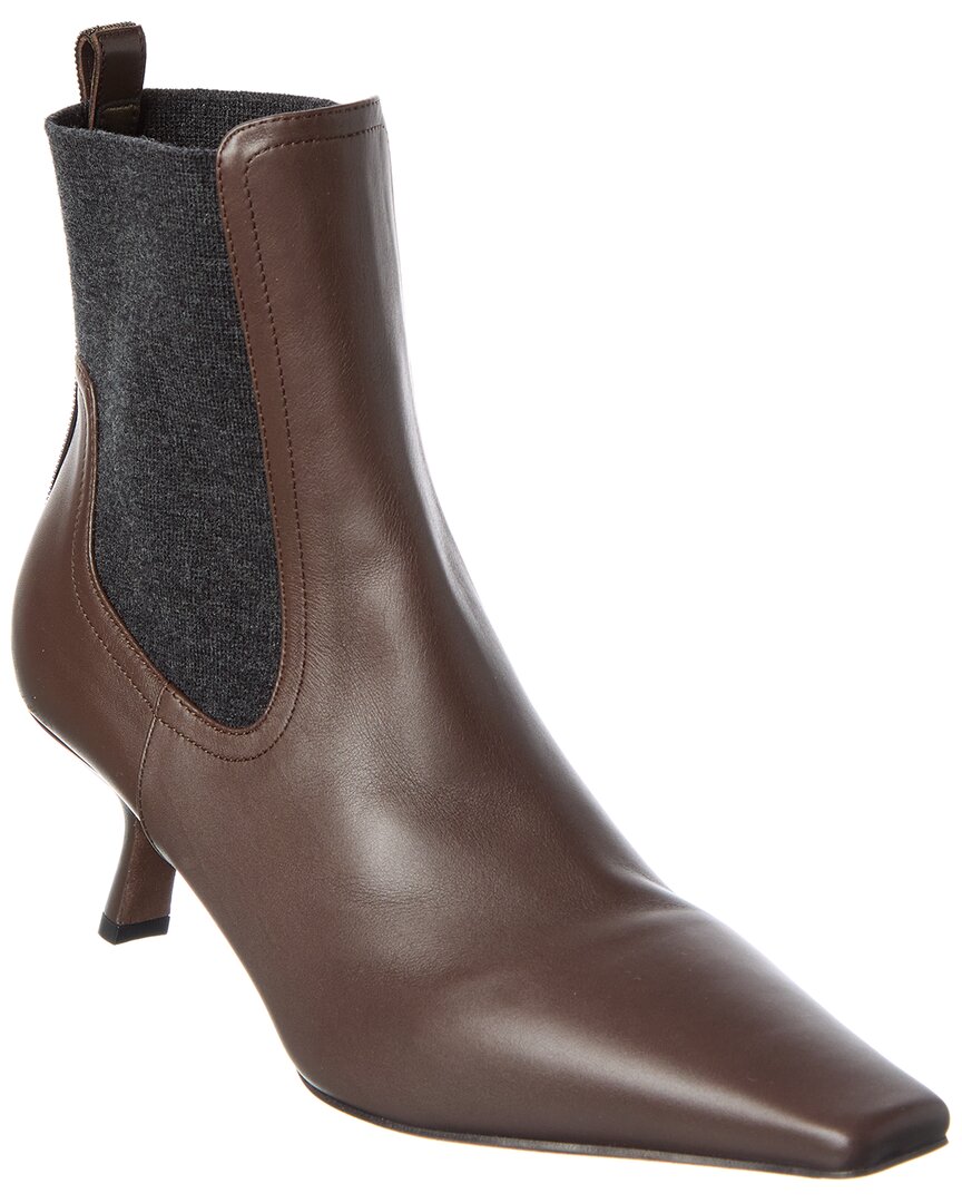 Brunello Cucinelli Leather Boot In Brown
