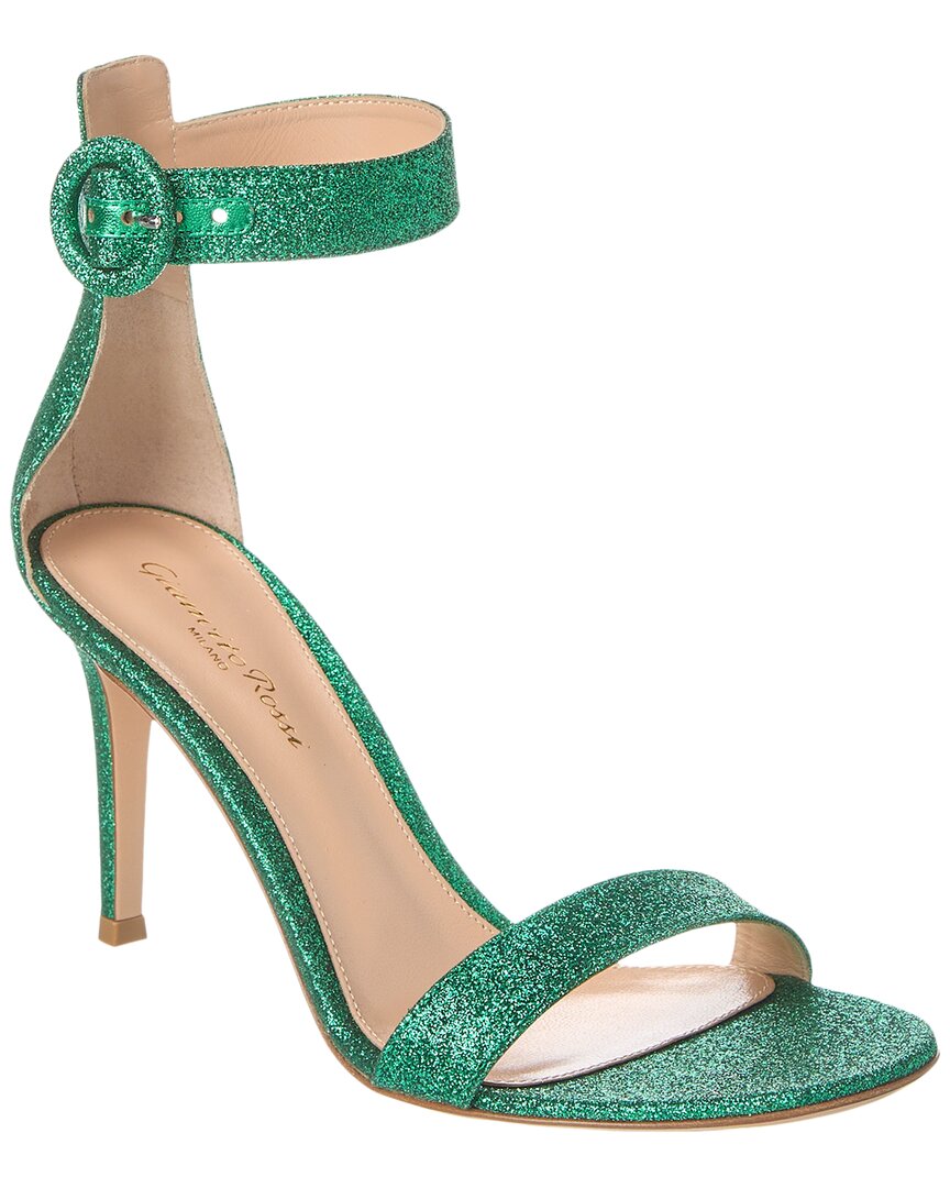 Gianvito Rossi Portofino 85 Glitter Sandal In Green