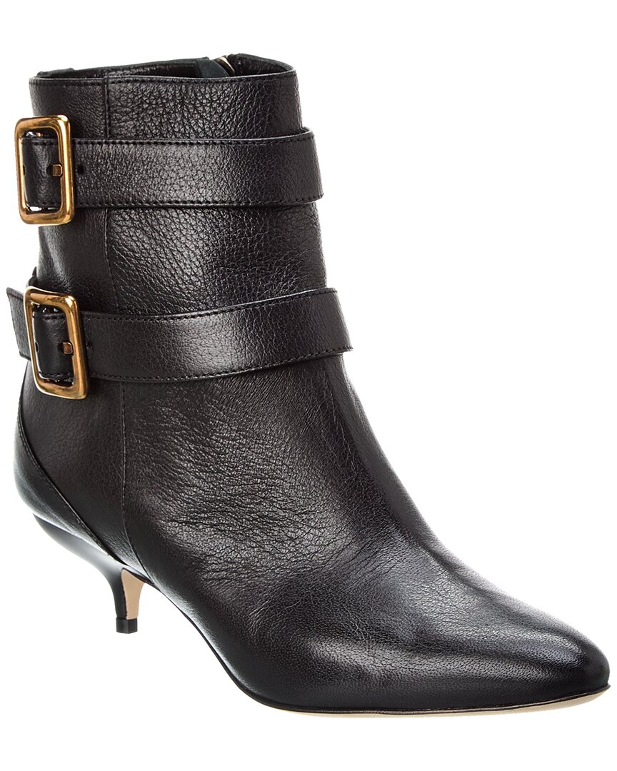 Manolo Blahnik Alciona 50 Leather Bootie In Black