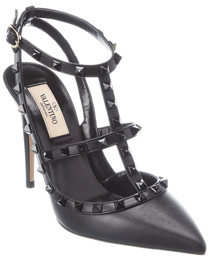 Valentino Rockstud Caged 100 Leather Pump In Black