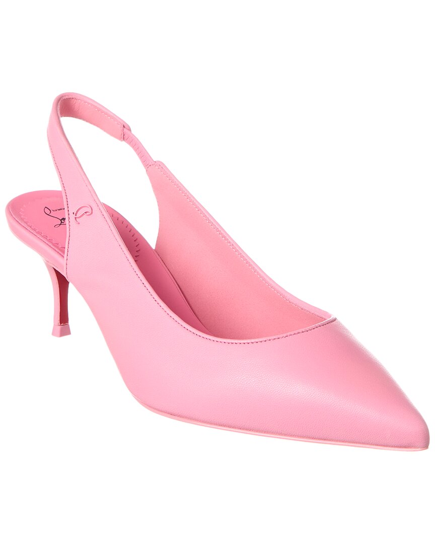 Christian Louboutin Womens Calipso Sporty Kate Sling 55 Leather Heeled Courts In Pink