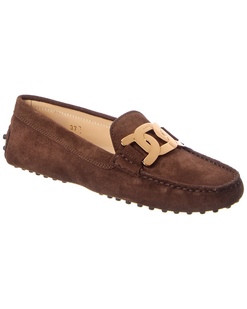 Tod's Suede Loafer In Brown