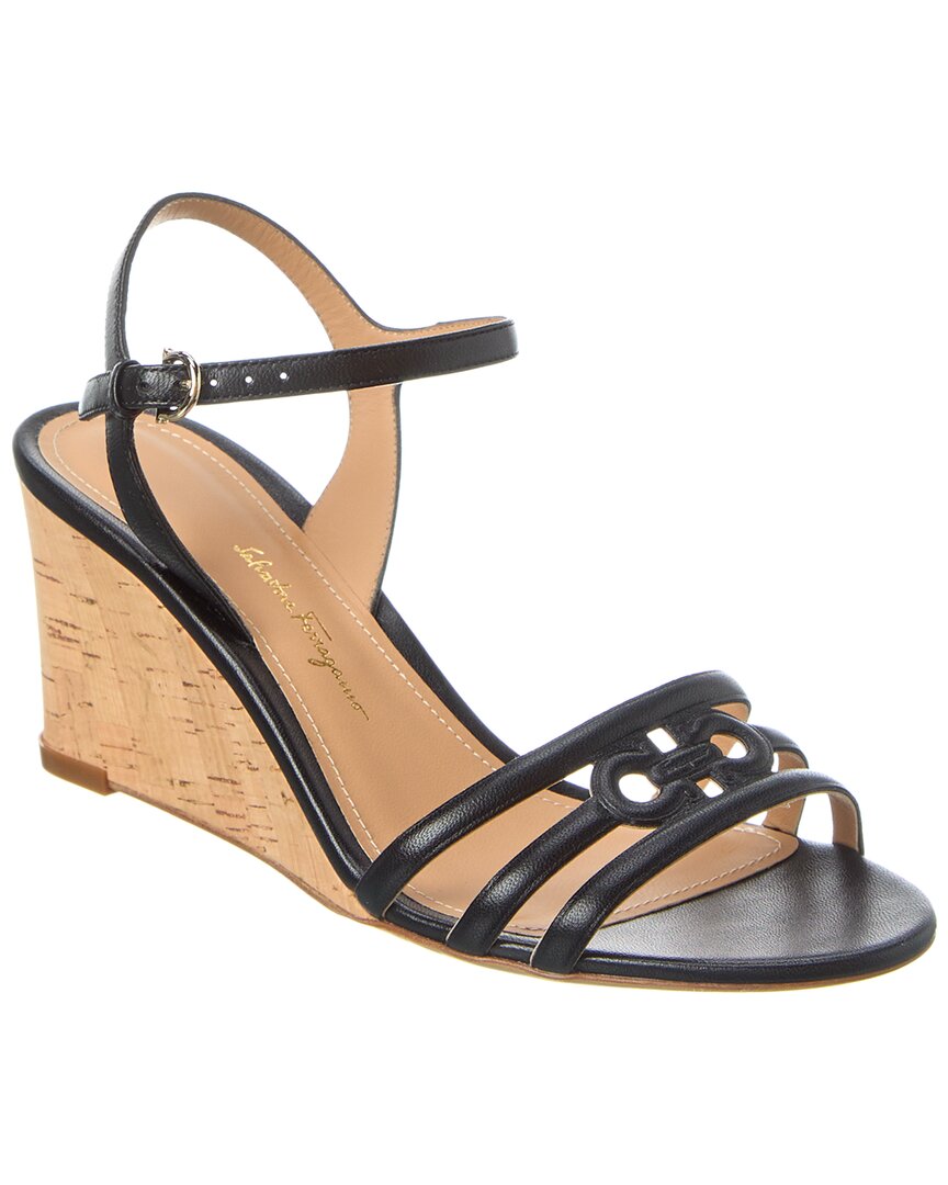 Ferragamo Fieri Leather Wedge Sandals