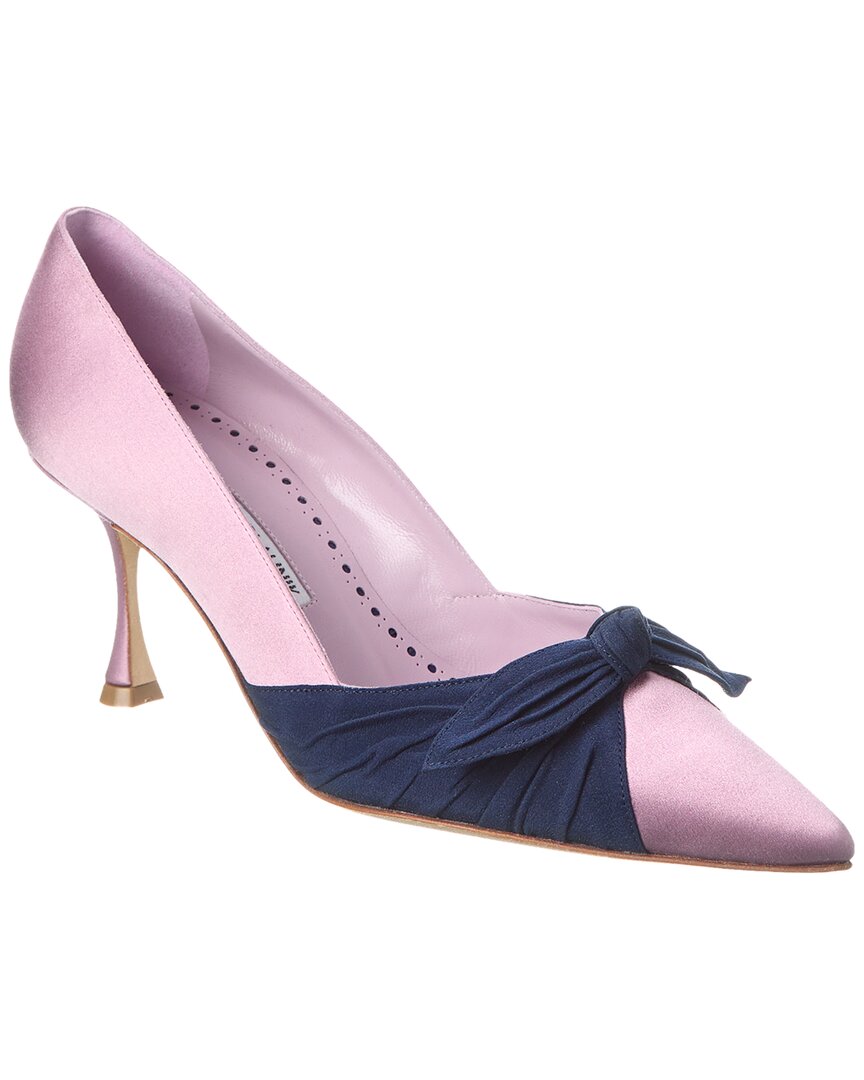 Manolo Blahnik Terka 70 Satin Pump In Purple