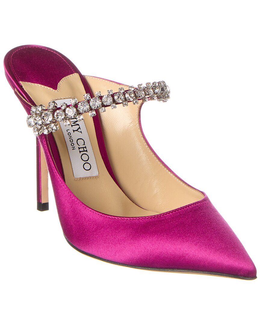 Jimmy Choo Bing 100mm Crystal-embellished Mules In Red