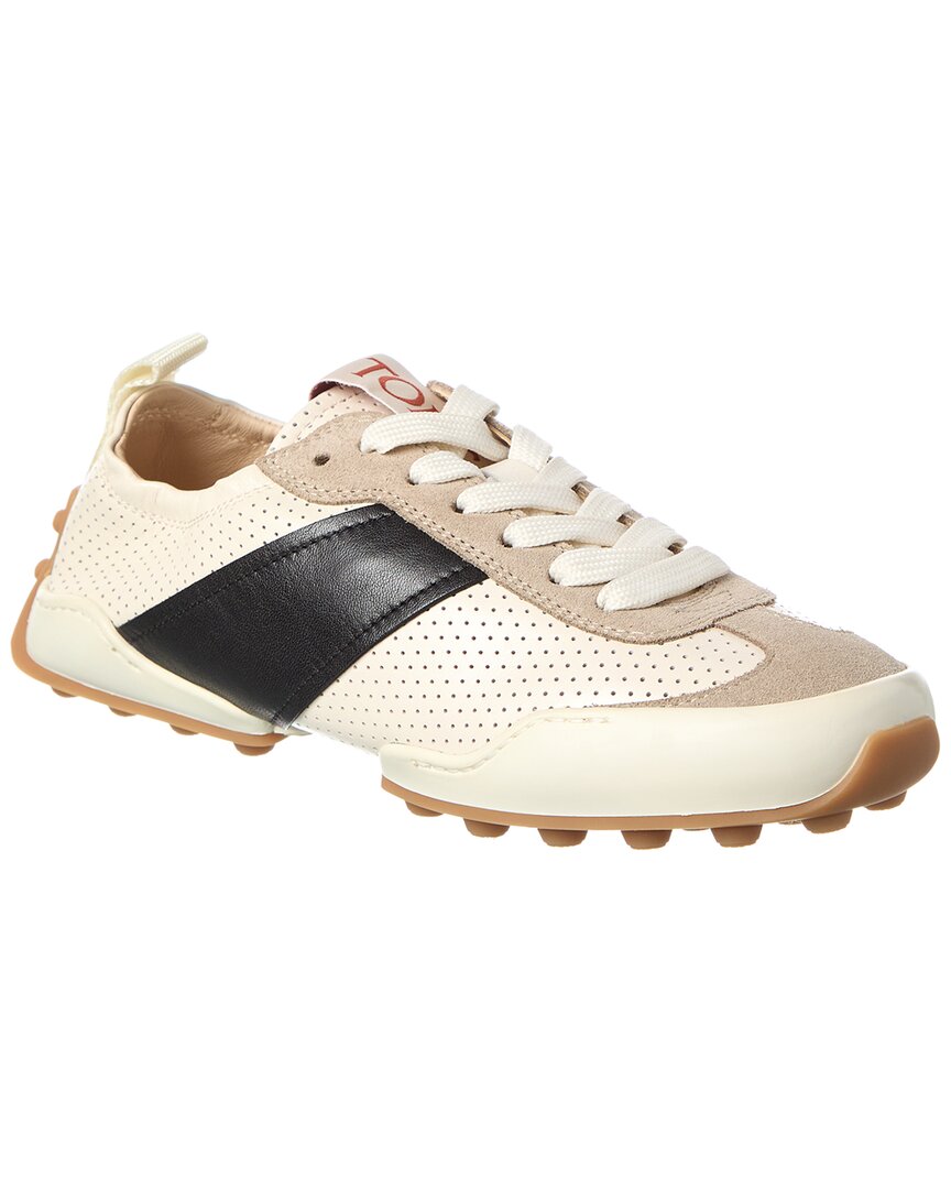 Tod's Leather & Suede Sneaker In White