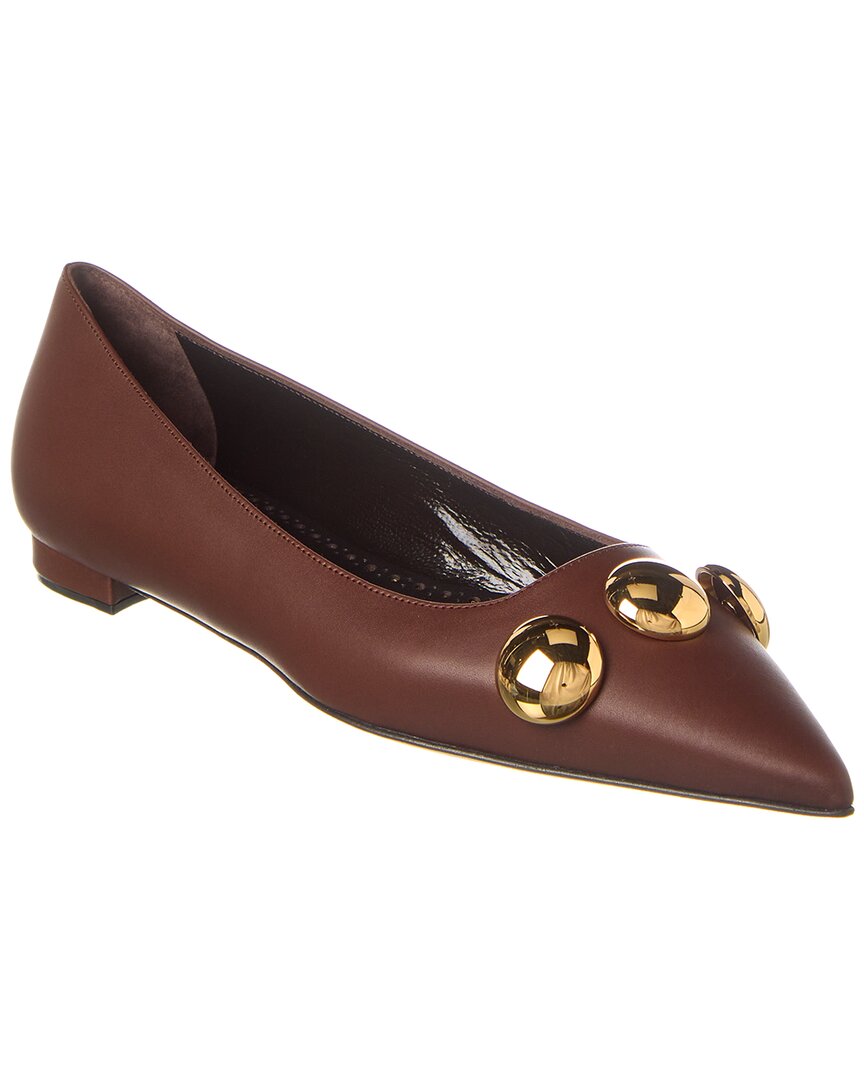 Manolo Blahnik Chappa Leather Flat In Brown