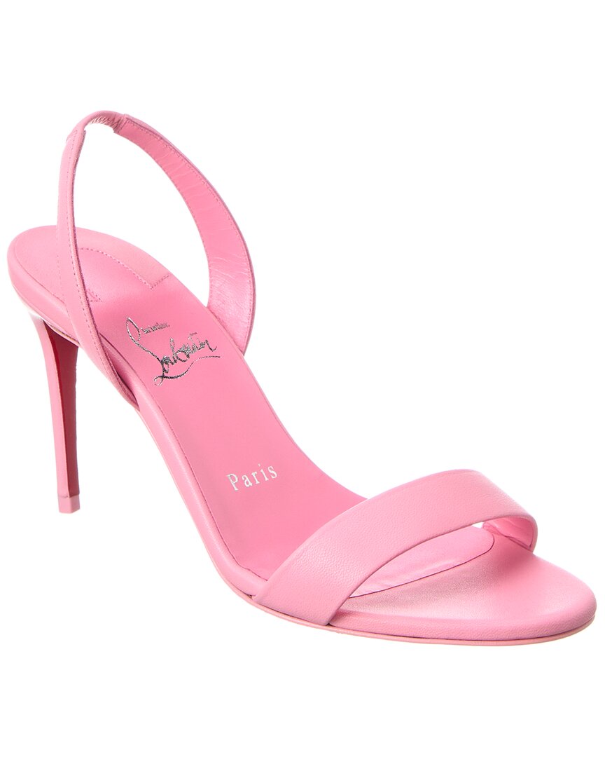 Christian Louboutin O Marylin Leather Red Sole Halter Sandals In Pink