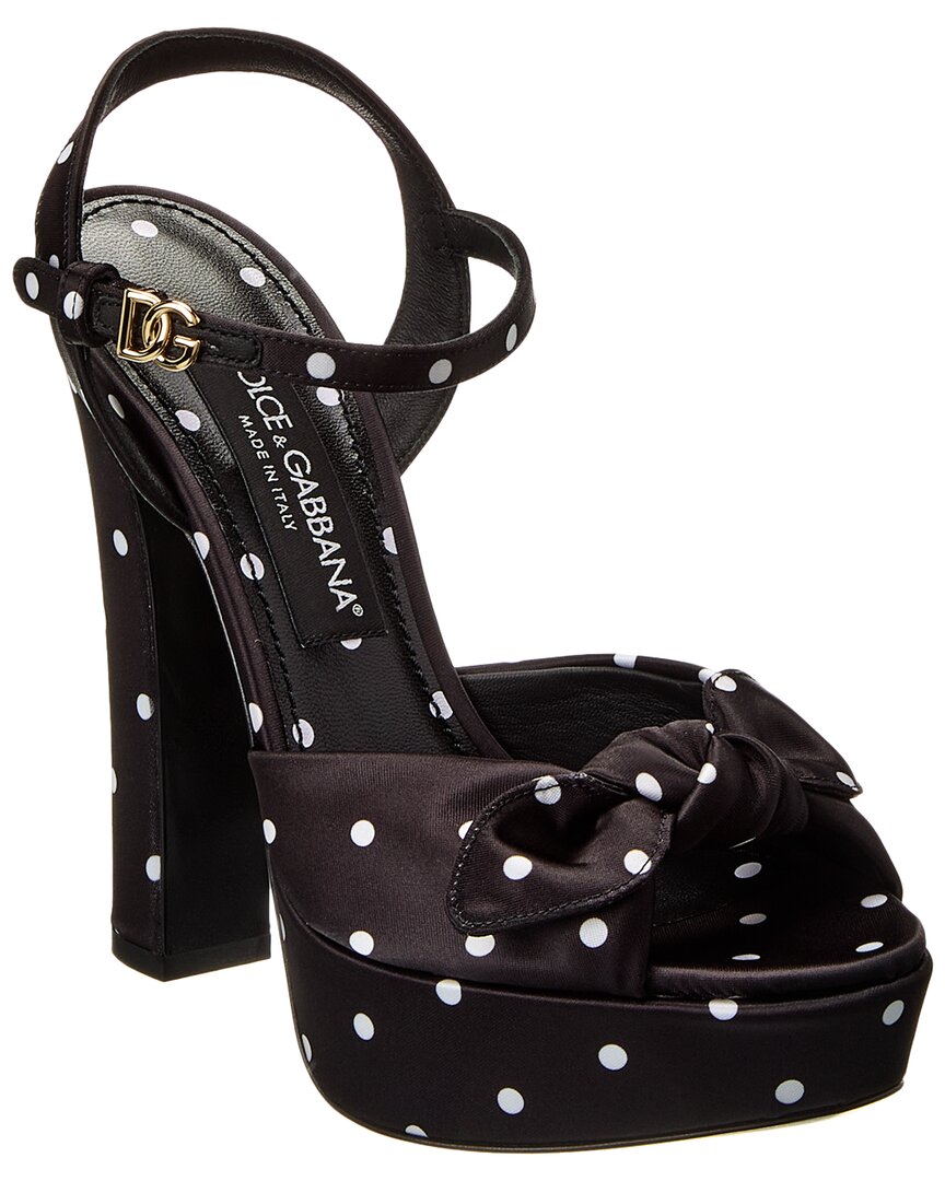 Dolce & Gabbana Keira Embellished Polka-dot Satin Sandals
