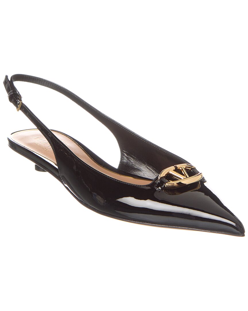 Valentino Vlogo Signature Leather Slingback Pump In Black