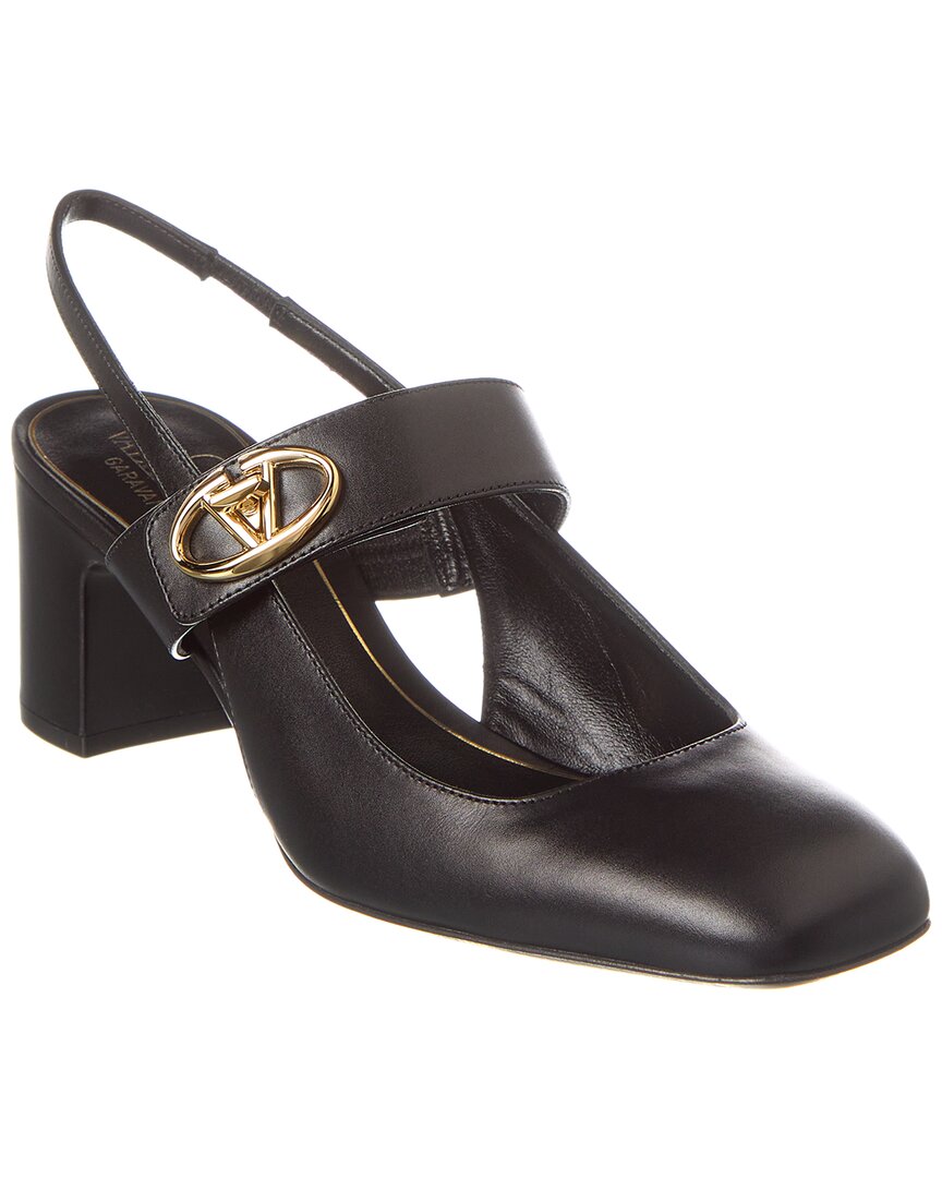 Valentino Vlogo Signature 60 Leather Slingback Pump In Black