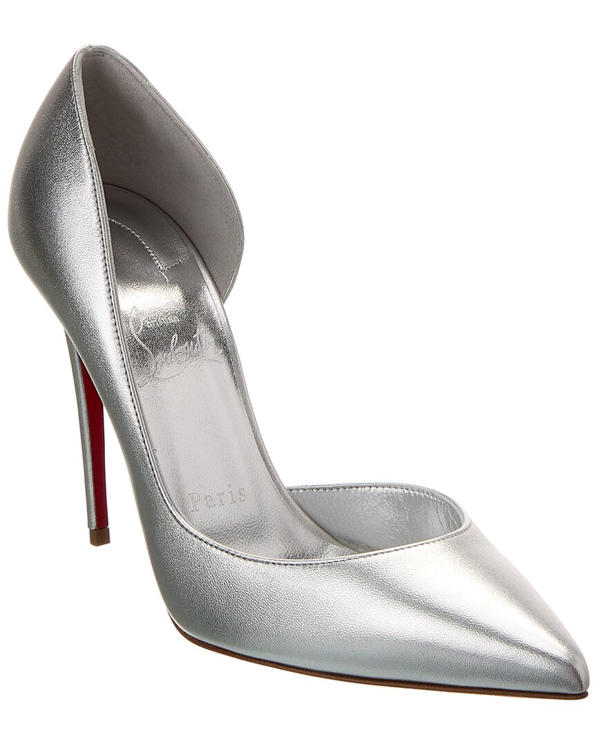 Christian Louboutin Iriza 100 Leather Pump In Silver