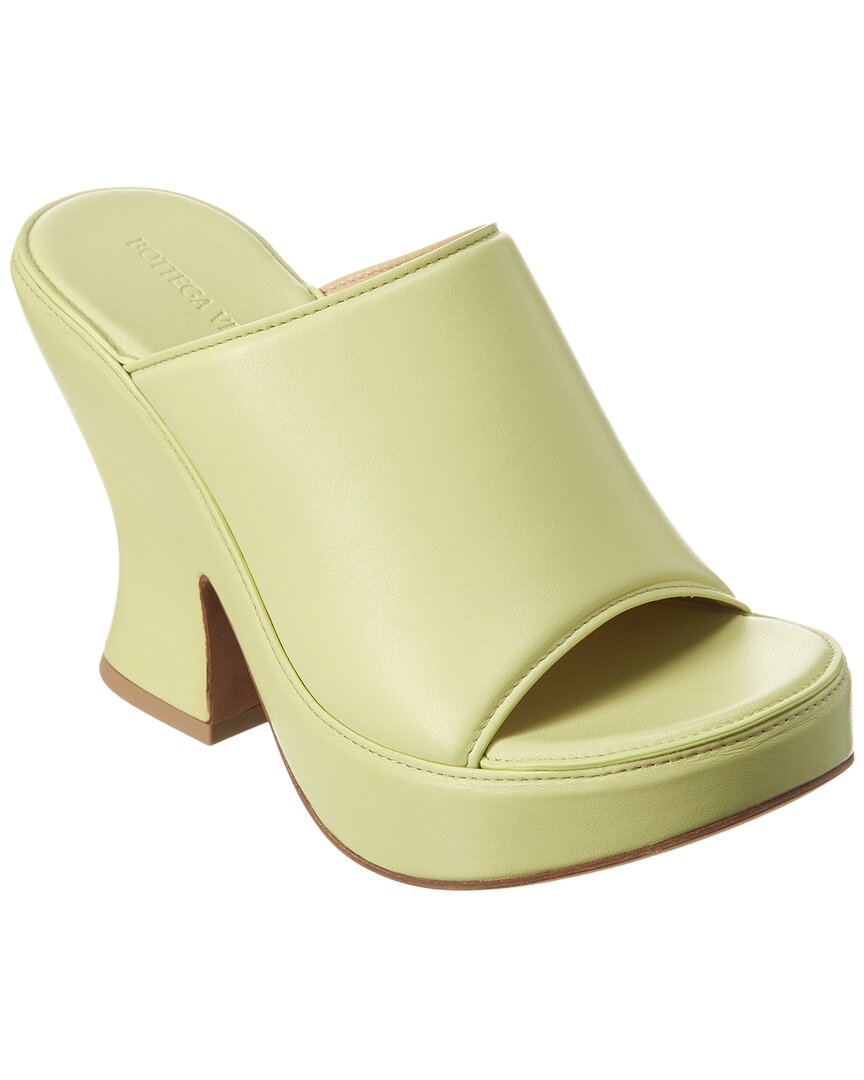 Shop Bottega Veneta Leather Platform Sandal In Yellow