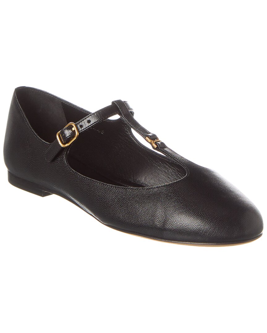 Chloé Marcie Mary-jane Python Print Leather Ballet Flats In Black