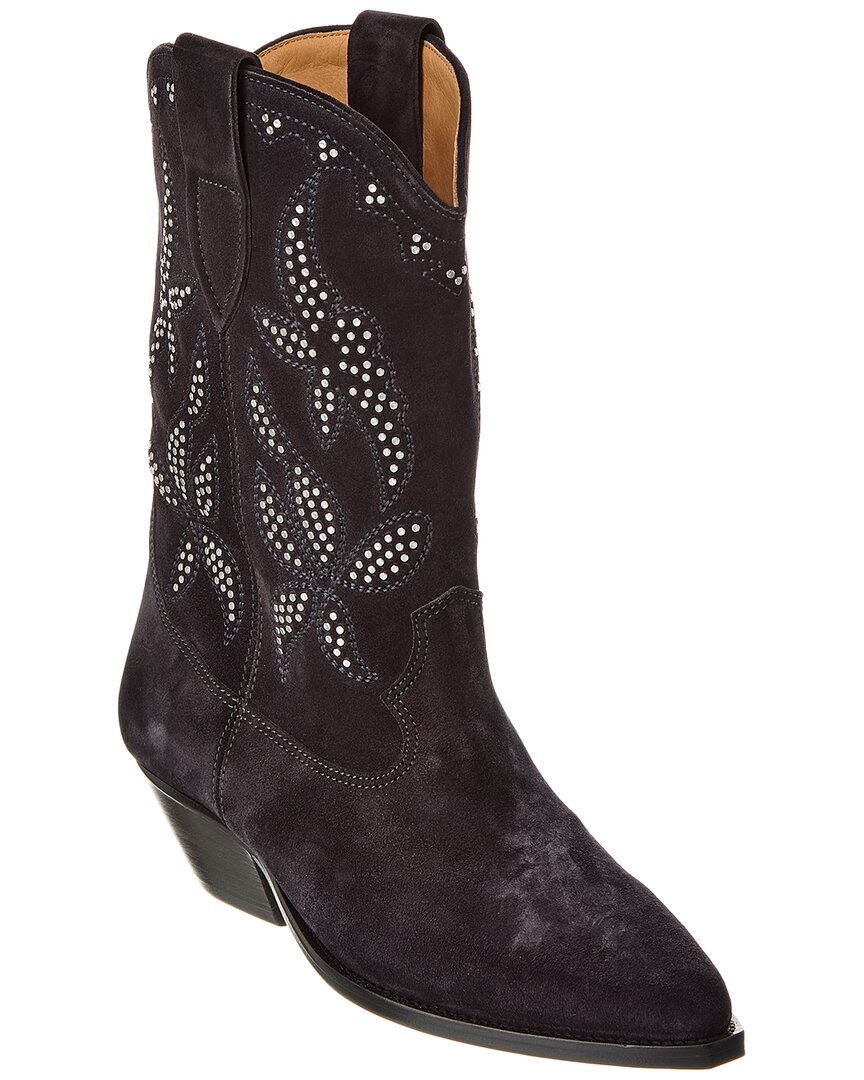 Isabel Marant Duerto Suede Cowboy Boot In Black
