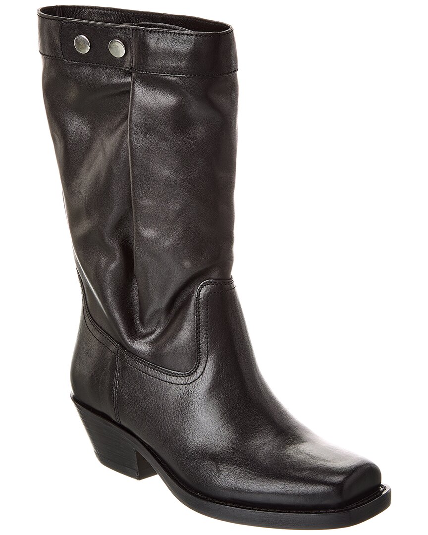 Shop Isabel Marant Ademe Leather High Boot In Black