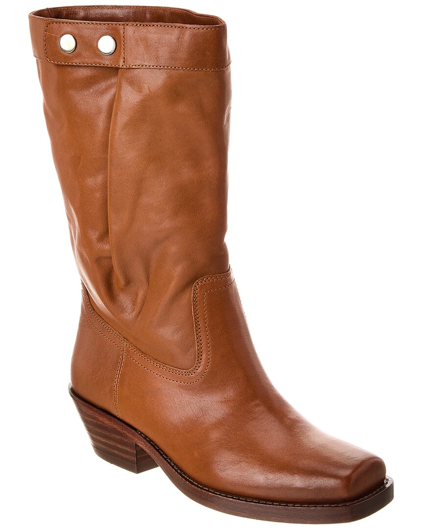 Shop Isabel Marant Ademe Leather High Boot In Brown