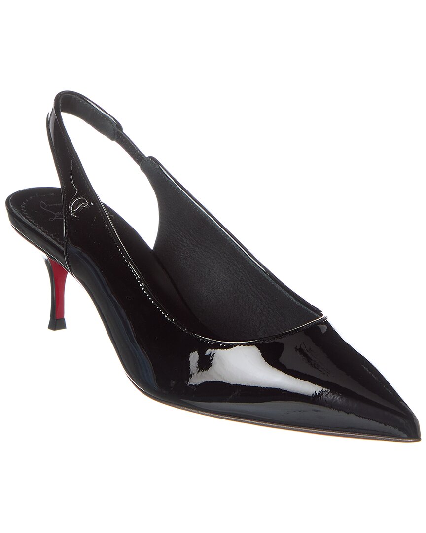 Christian Louboutin Hot Chick Sling 70 Patent Black Pumps In Black