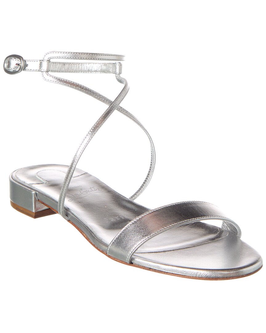 Christian Louboutin Miss Choca Leather Sandal In Silver