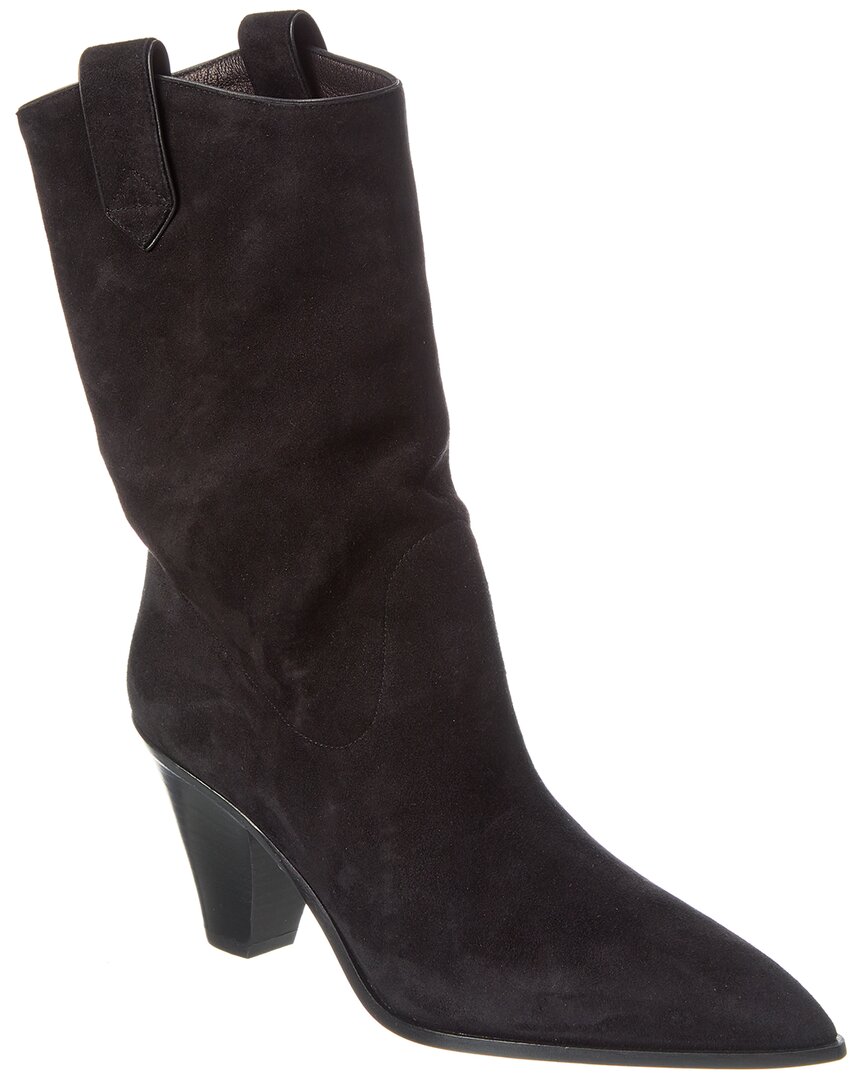 Aquazzura Boogie 70 Suede Ankle Boots In Black