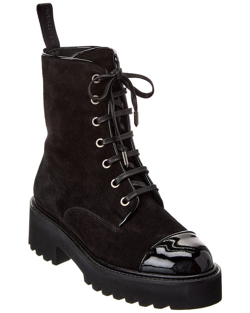 Aquazzura Desert Suede Boot In Black