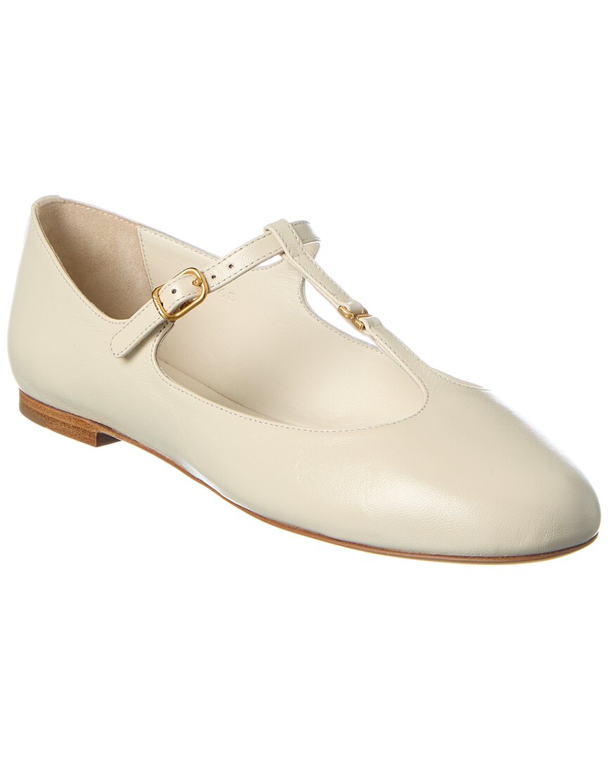 Chloé Marcie Leather Ballerina Flat In White